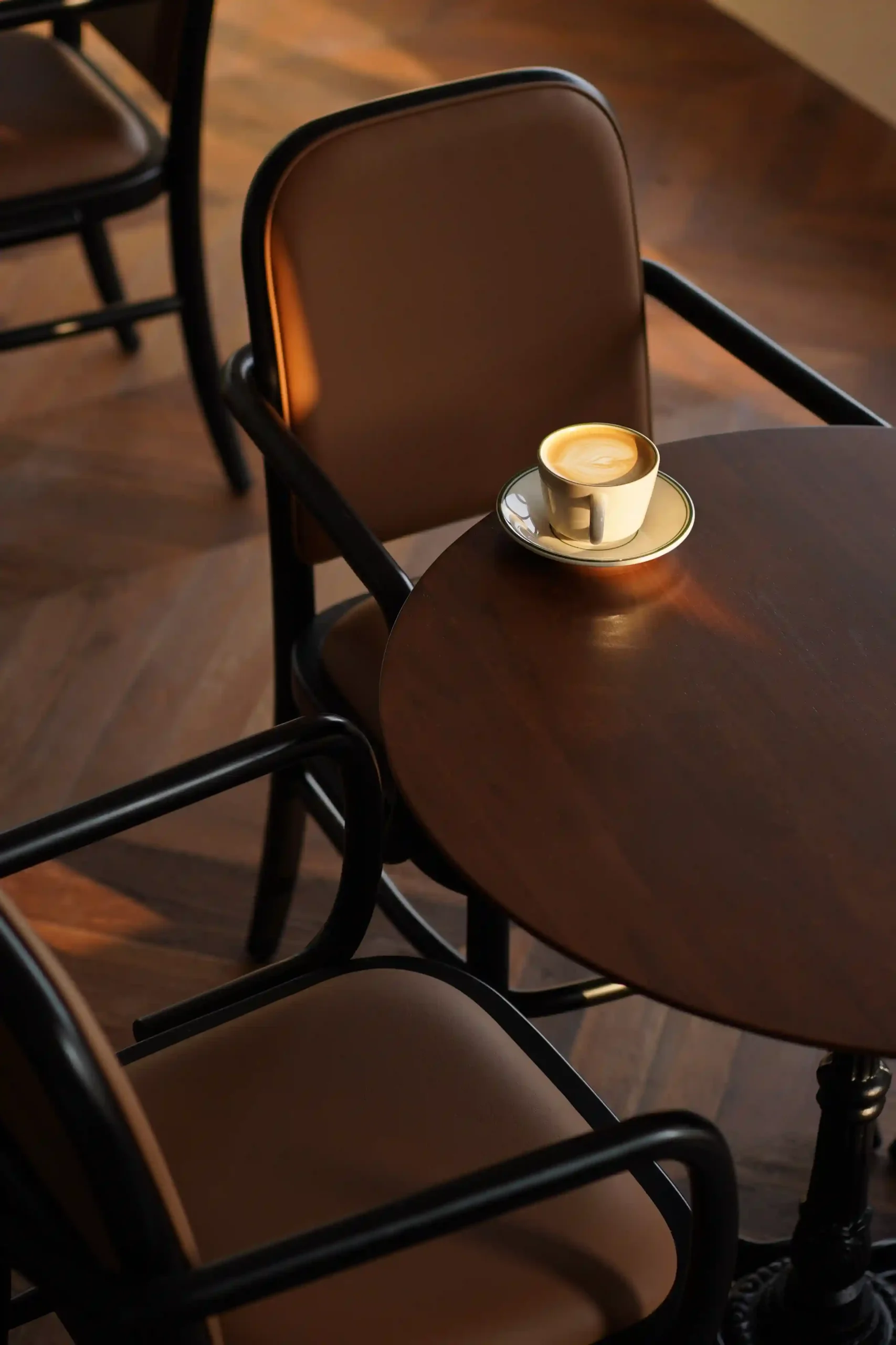 A quiet coffee corner on the upper floor of Lunavera Space — where soft light meets slow moments.